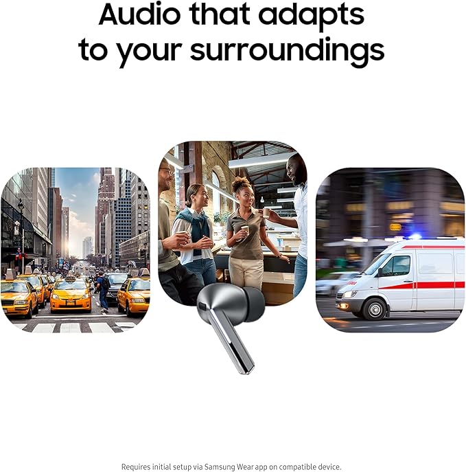 Samsung Galaxy Buds 3 Pro AI True Wireless Bluetooth Earbuds, Noise Cancelling, Sound Optimization, Redesigned Comfort Fit, White [US Version, Amazon Exclusive, 2Yr Warranty]