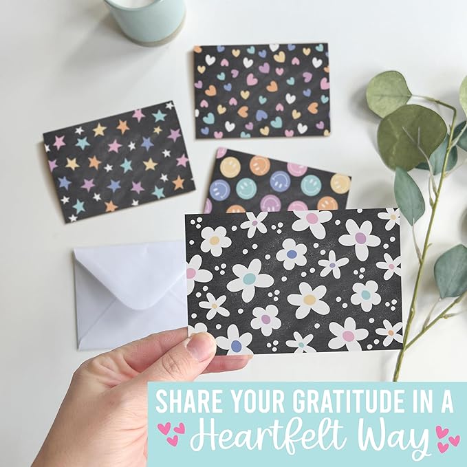 Hadley Designs Blank Cards and Envelopes 4x6-24 Blank Note Cards with Envelopes, Notecards Stationery Sets, Notecards Bulk, Stationary Sets, Note Paper Stationery, Chalk Board Pretty Stationary