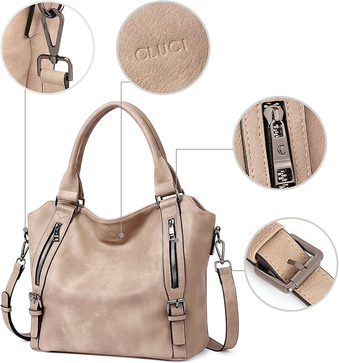 CLUCI Purses for Women Vegan Leather Handbags Tote Purse Shoulder Bag Large Ladies Hobo Bags