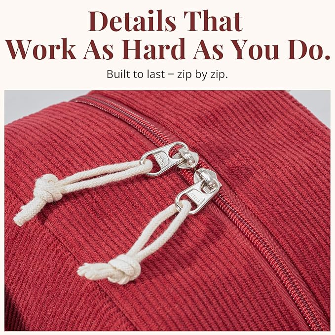 Insulated Lunch Bag for Women Men, Stylish Corduroy Tote Bag with Aluminum Lining, Large Capacity Reusable Cooler for Work, Travel, or Beach, Wine Red Lunch Box