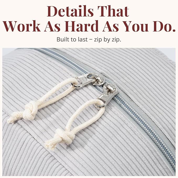 Insulated Lunch Bag for Women Men, Stylish Corduroy Tote Bag with Aluminum Lining, Large Capacity Reusable Cooler for Work, Travel, or Beach, Cloud Gray Lunch Box