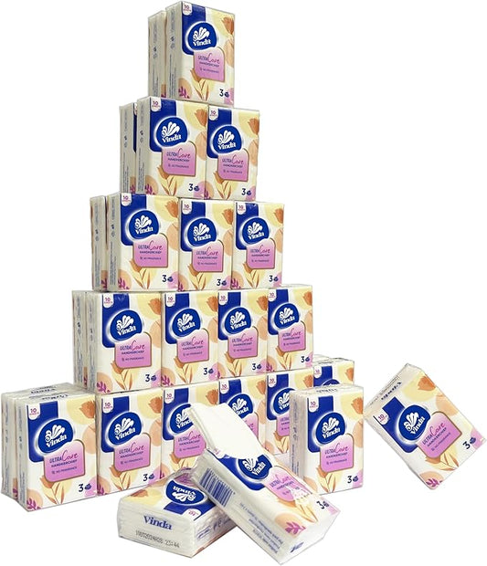 3-Ply Mini Ultra Care Pocket Tissues, Portable Series Facial Tissue, Travel Size for Use In All Occasions (36 Packs of 10 Tissues)