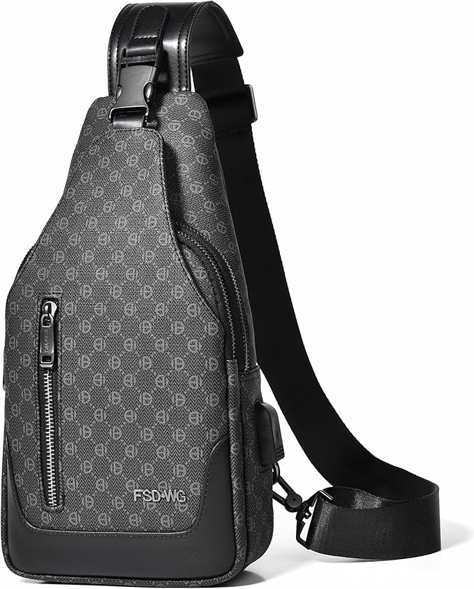 FSD. WG sling Backpack for Men Chest Bag Crossbody Shoulder Bags Travel Hiking Bag Purse for Men with Water Resistant