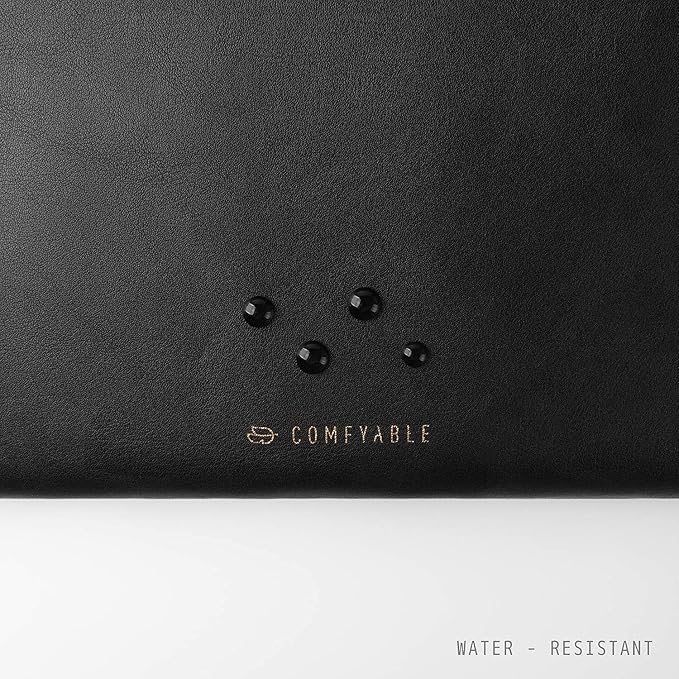 Comfyable Leather Laptop Sleeve Compatible with 16 Inch MacBook Pro M4 2024 & 15 Inch MacBook Air M4 M3 M2 2025, Black