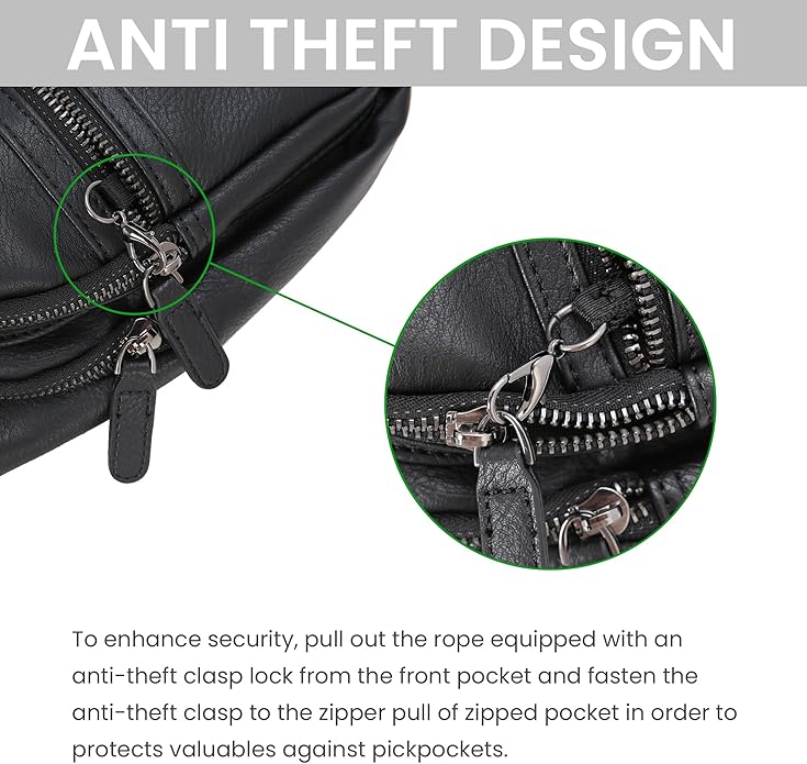 HESHE Sling Bag for Women Anti Theft Small Crossbody Bags Faux Leather Fanny Pack RFID Blocking Cross Body Purse for Travel