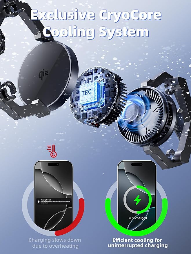 2025 New TRIBONE 3 in 1 Magsafe Wireless Charger Stand for iPhone 16 Charger, Qi2 Certified 15W Wireless Charger, Fast Cooling Charger Station for iPhone 16/15/14/13/12, for Apple Watch, AirPods