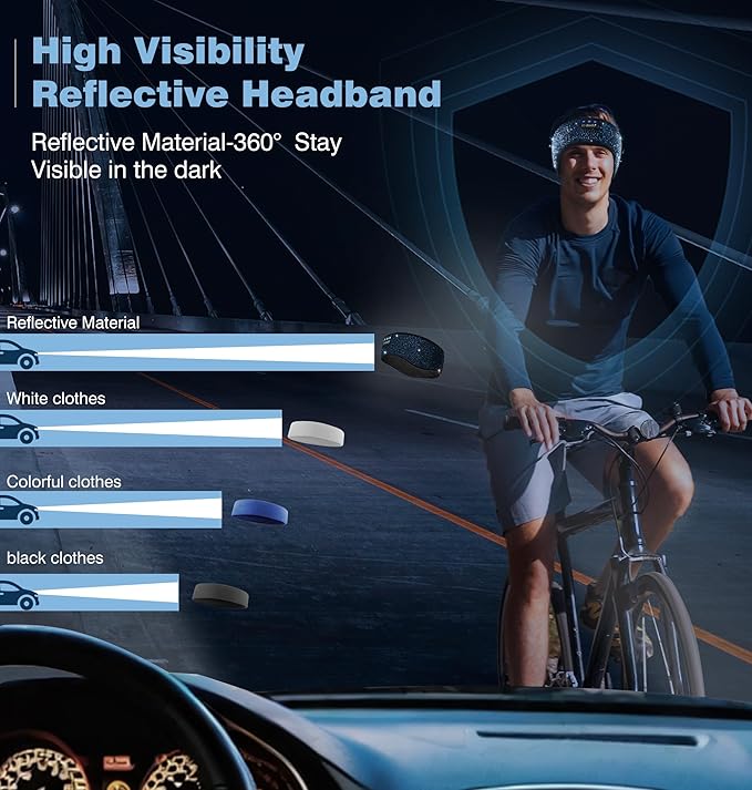 LC-dolida Headband Headphones Bluetooth 5.4 Headband, Sleep Headphones with Ultra-Thin HD Stereo Speaker, Sleep Headband Earphones Wireless for Workout Yoga Insomnia Running Meditation Gifts