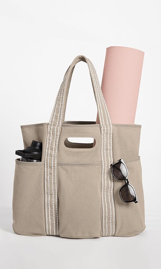 ODODOS 29L Oversized Canvas Tote Bag Large Capacity Open Top Shoulder Bags for Gym Workout Shopping Beach Travel