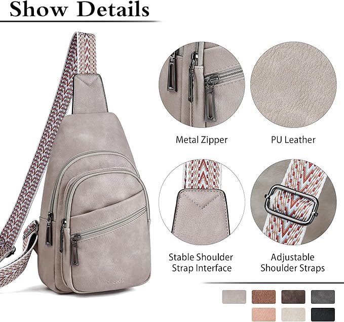 Sling Bag Crossbody Bags for Women Small Cross Body Bag Fanny Packs Chest Sling Purse for Daily Travel Leisure Sport