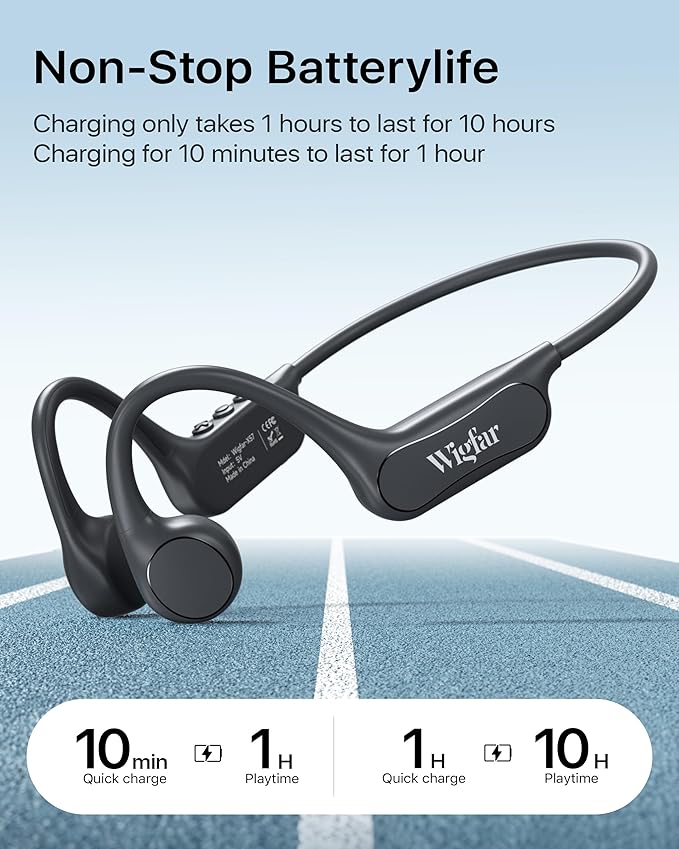 Bone Conduction Headphones, Open Ear Headphones Bluetooth 6.0 with Mic, 10H Playtime,Waterproof Sports Headphone Suitable for Running,Cycling, Outdoor Sports
