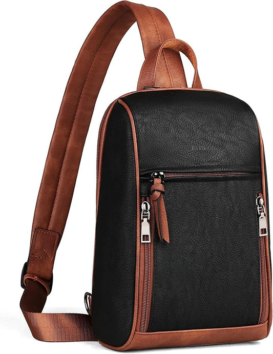 FADEON Sling Bag for Women Crossbody Purse Sling Bags, Designer Sling Purses Medium Travel Multi-Pocket Sling Backpack