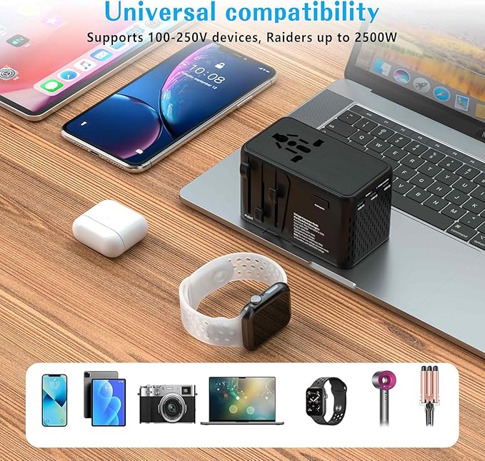Travelconverter Adapter Voltage Converter That Steps Down 230 Volts to 120 Volts for use in Over 200 Countries,Including The U.S., U.K., Europe, and Australia