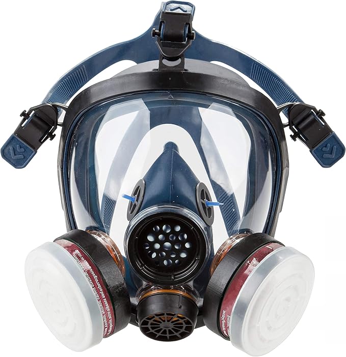 SYINE Organic Vapors Full Respirator Mask Gas Mask Spray Paint Chemical Formaldehyde Dustproof Respiratory Protection,Respirator with 1 Pair Filter Cartridges