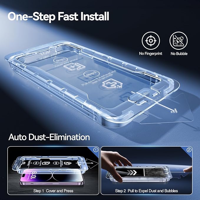 SMARTDEVIL 2+2Pack Privacy Screen Protector for iPhone 14 Plus with Camera Lens Protector,Shatterproof Tempered Glass [True 28°Anti Spy][9H Hardness][Automatic Dust-Elimination Install][Bubble Free]