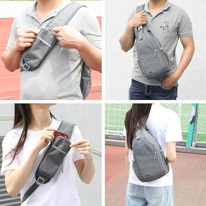 Voova Crossbody Sling Backpack Sling Bag for Men Women, Travel Hiking Chest Bag Daypack, Small over the Shoulder Backpack