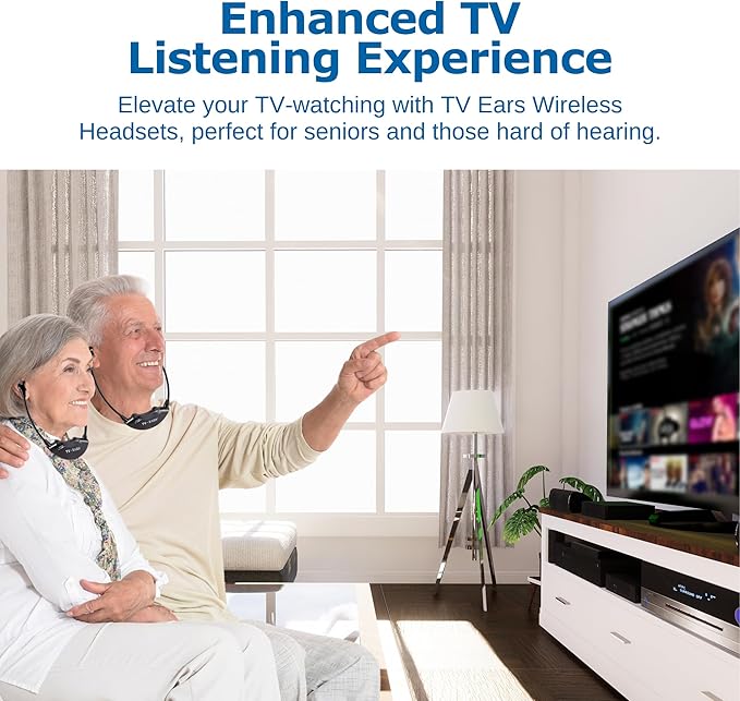TV · EARS 5.0 Dual Digital Wireless Headset System for Watching, Includes 2 Headsets & RF Transmitter Compatible with Most TV Brands, Ideal for Seniors & with Hearing Difficulties