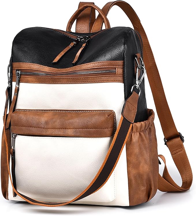 Dora & Liz Womens Backpack Purse Leather Fashion Travel Backpack Purse for Women Designer Ladies Shoulder Bags with Wristlet