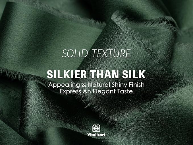 Vitalizart Silk Satin Ribbon 1 Inch x 15 Yard Wooden Spool Dark Green Handmade Frayed Ribbon for Gift Wrapping Baby Shower Wedding Bridal Bouquets Holiday Decor 3 Rolls x 5 Yard