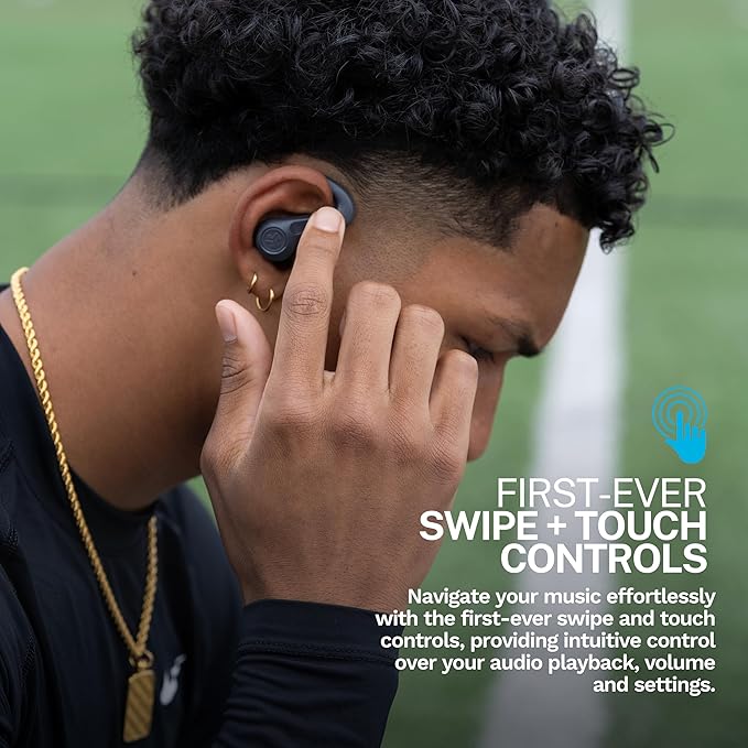 JLab JBuds Sport ANC 4 True Wireless Bluetooth Earbuds + Charging Case, Graphite, Swipe + Touch Controls, Hybrid Active Noise Cancelation, Multipoint Connect, Customized Settings App