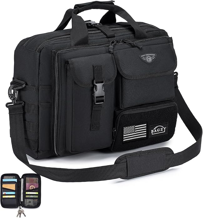 BAGZY Tactical Messenger Bag for Men Multifunctional Tactical Briefcase Men's Military Laptop Work Bag for Business Teacher