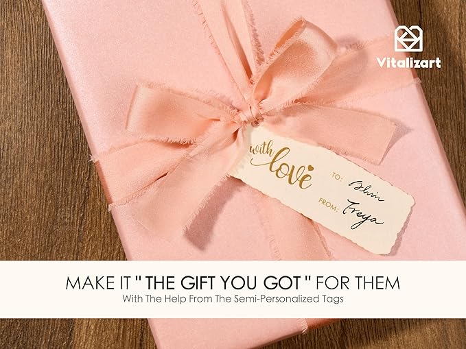 Vitalizart Pink Wrapping Paper Set 30" Pearly-Lustre With Silk Like Satin Ribbon & Gift Tags Recyclable Eco-Friendly Christmas Gift Wrapping Birthday Baby Shower Wedding Handmade Crafts 197"(16.4 Ft)