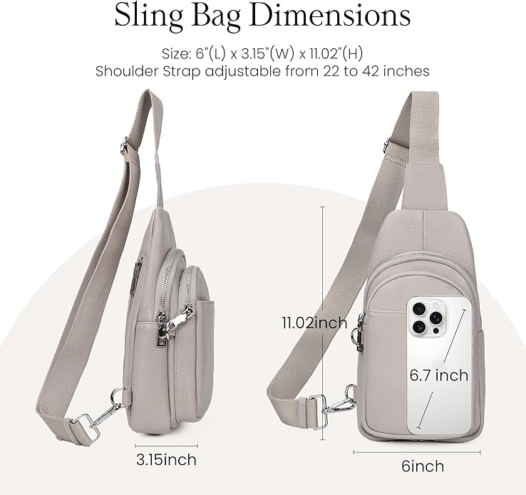 befen Genuine Leather Small Sling Bag for Women Anti-Theft Crossbody Chest Bags Fanny Packs for Travel with RFID Card Slots