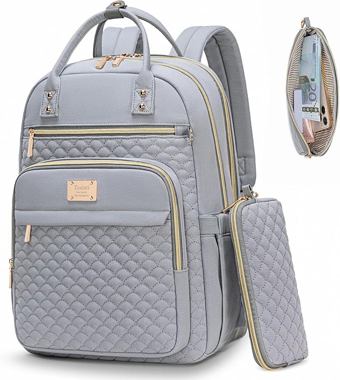 Laptop Backpack for Women,15.6 Inch Laptop Backpack for Work,Water Resistant Travel Backpack,College Bookbag with Wallet