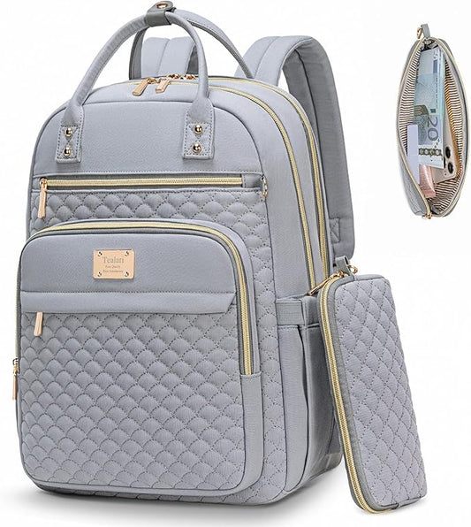 Laptop Backpack for Women,15.6 Inch Laptop Backpack for Work,Water Resistant Travel Backpack,College Bookbag with Wallet