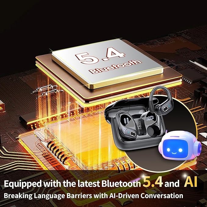 AI Translation Earbuds Real Time, 164 Language Translator Earbud 3-in-1 Bluetooth 5.4 Translator Earbuds with 6 Translation Modes, 75H Translators Headphones with APP for Travel Business Learning