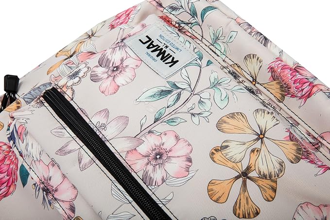Kinmac Laptop Backpack with USB Charging Port for Laptop Up to 15.6 Inch Men Women Travel Outdoor Backpack (Floral)