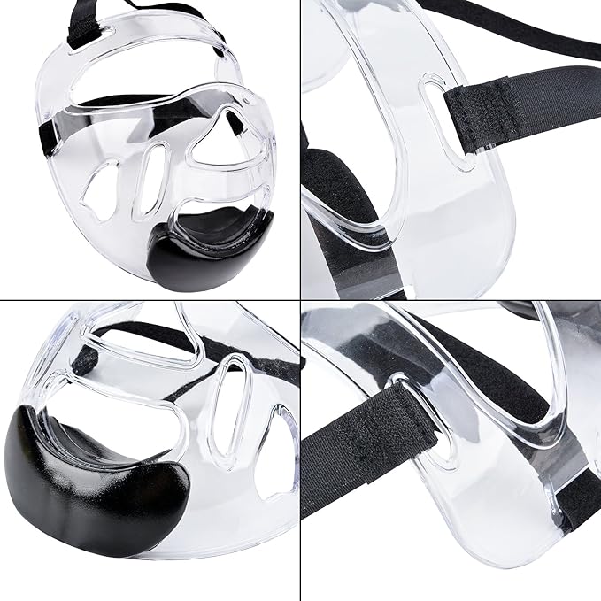 Clear Face Guard, Safety Face Shield Portable, Boxing Faceshield KarateDetachable Taekwondo Protection Face Cover Sparring