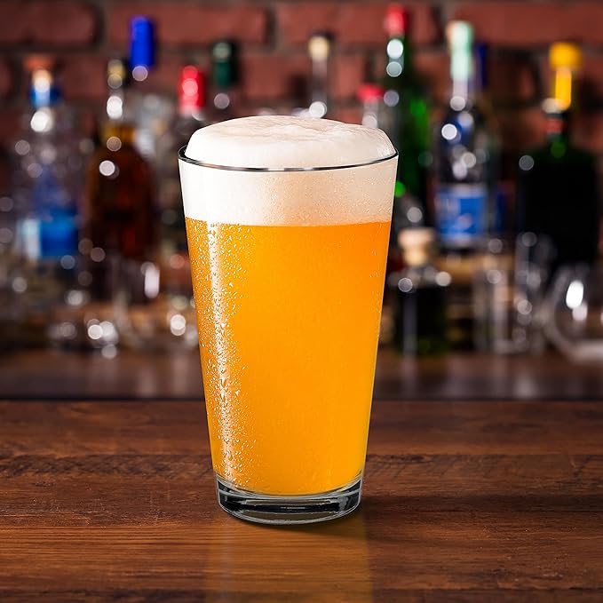 DISCOUNT PROMOS Arc Pint Glass 16 oz. Set of 10, Bulk Pack - Beer Glasses, Heavy Duty Drinkware - Clear