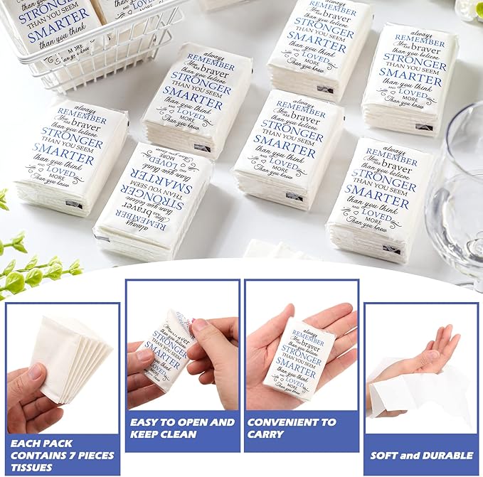 Travel Tissue Packs Bulk Inspirational Pocket Travel Packs Appreciation Individual Tissue for Toilet Wedding Party Daily Use Swag Bag Stuffers Self Care Items Bulk(120 Pcs)