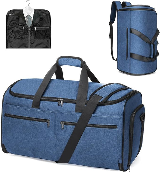 Bukere Garment Duffle Bags for Travel, Convertible Carry on Bag with Shoe Compartment, 3 in 1 Travel Suit Bag with Backpack Shoulder Strap for Men Women