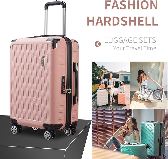 Melalenia Luggage 10 Piece Sets Clearance,Large Suitcase Set Spinner Wheels with TSA Locks,Hard Shell Pink Luggage Sets for Women Travel Suitcase (10Pcs Pink)