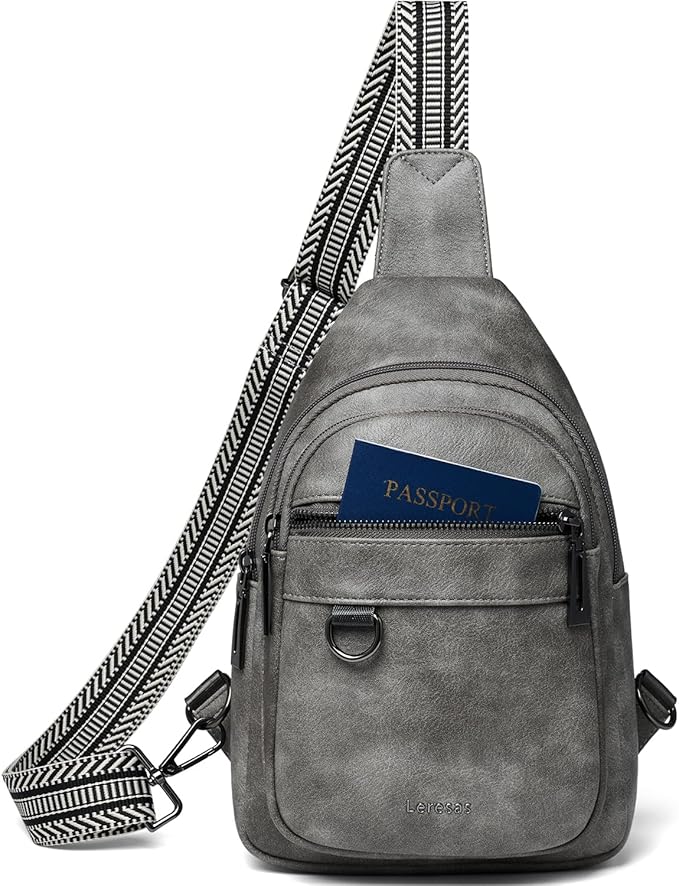 7L Sling Bag for Women Men Vegan Leather Crossbody Bags Fanny Pack Purse Backpack Over Shoulder Bag Travel Anti Theft