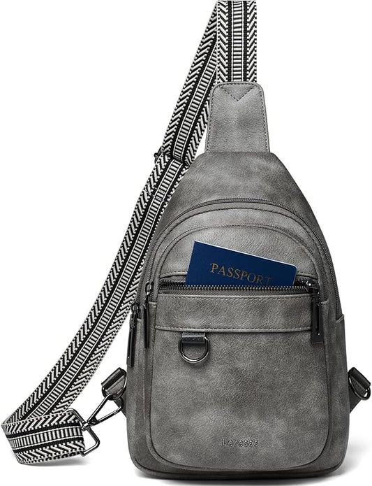 7L Sling Bag for Women Men Vegan Leather Crossbody Bags Fanny Pack Purse Backpack Over Shoulder Bag Travel Anti Theft