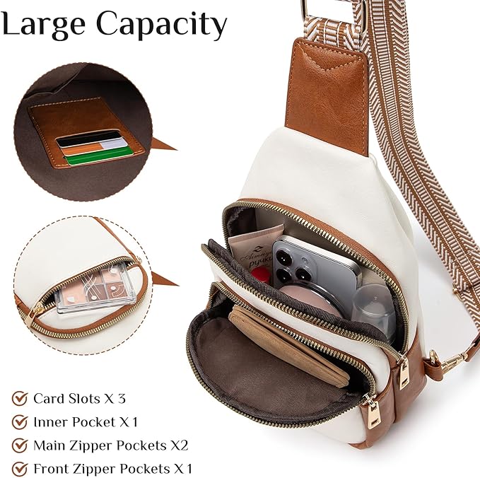 Small Leather Sling Bags for Women Fashion Crossbody Backpack Purse Sling Crossbody Bags