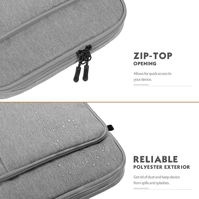 MoKo 12.9 Inch Tablet Sleeve Bag Carrying Case with Pockets Fits iPad Pro 12.9 M2 2022/2021/2020, Surface Laptop Go 12.4", Galaxy Tab S8+/S9+ 12.4" 2022/2023, Light Gray