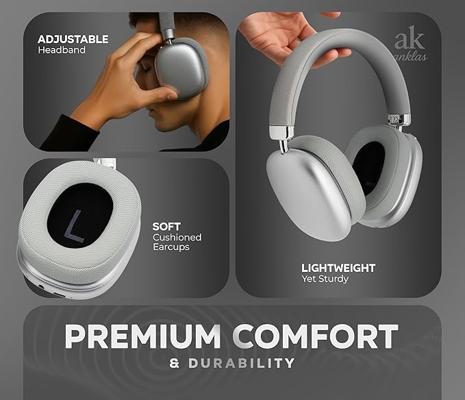 P959 High-End Wireless Headphones with Bluetooth 5.3, Low Latency, Hi-Fi Sound, 360° Spatial Audio, Ergonomic Over-Ear Design, Wired & Wireless Modes, Long Battery Life, Breathable Earmuffs