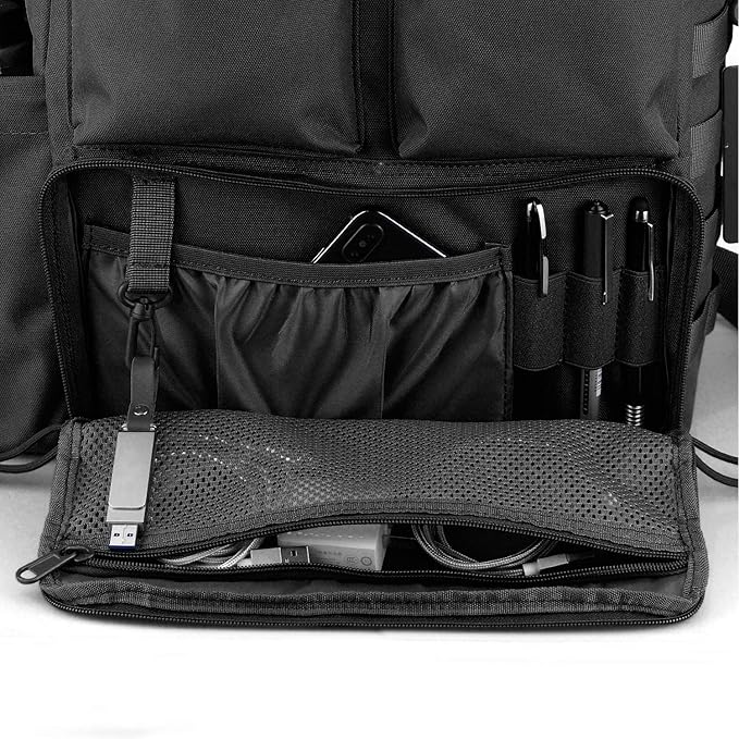 Tactical Messenger Bag Military MOLLE Sling Shoulder Pack Briefcase Laptop Assault Gear Handbags Utility Carry Satchel (Black, 17.3 inch)