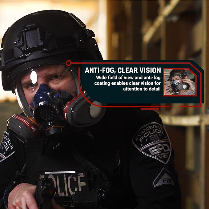 Parcil Distribution Gas Mask Survival Nuclear and Chemical Full Face Respirator - Organic Vapor & Particulate - CE Tested