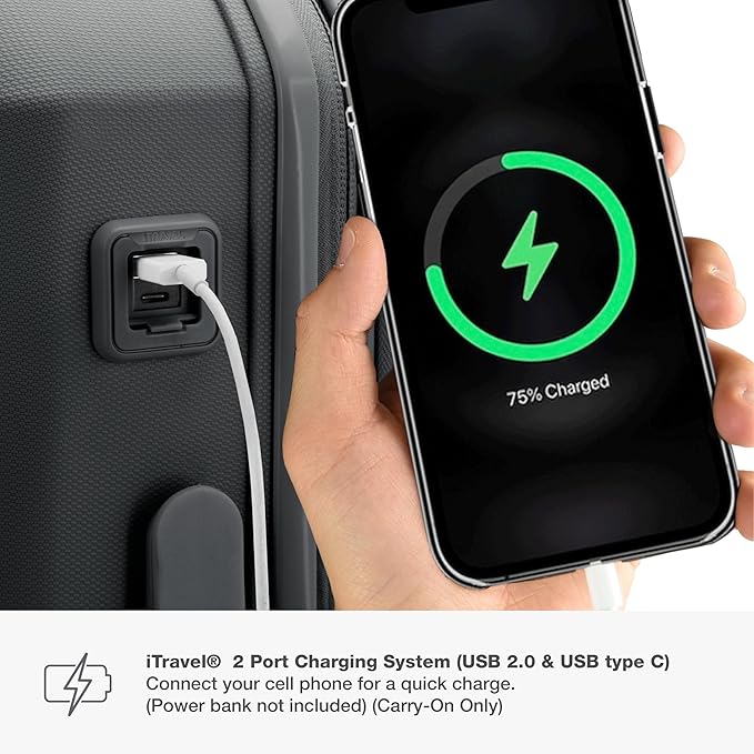 Traveler's Choice Pagosa Indestructible Hardshell Expandable Spinner Luggage, Gray, 22-Inch Carry-on