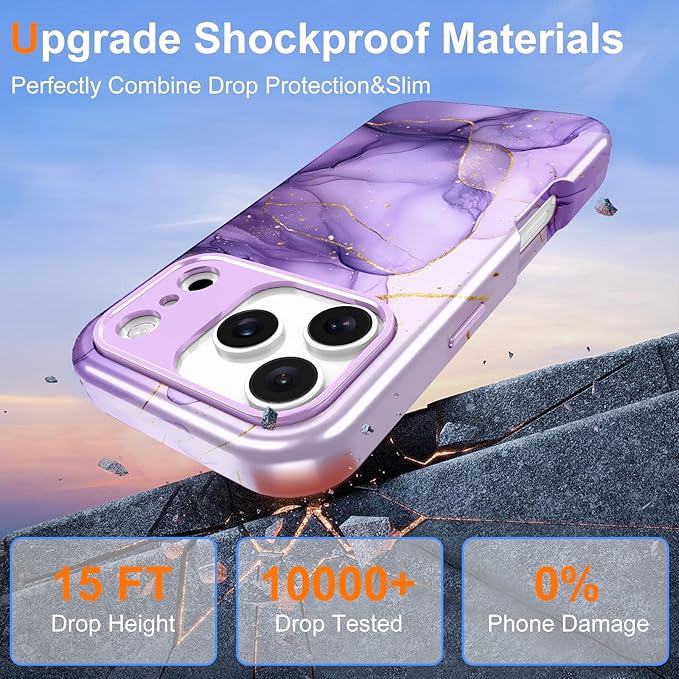 Btscase for iPhone 17 Pro Max Case [Compatible with Magsafe] [Military-Grade Drop Protection] Slim Anti-Scratch Smooth Touch TPU Bumper Shockproof Magnetic Phone Case for Women Girls Men, Lavender