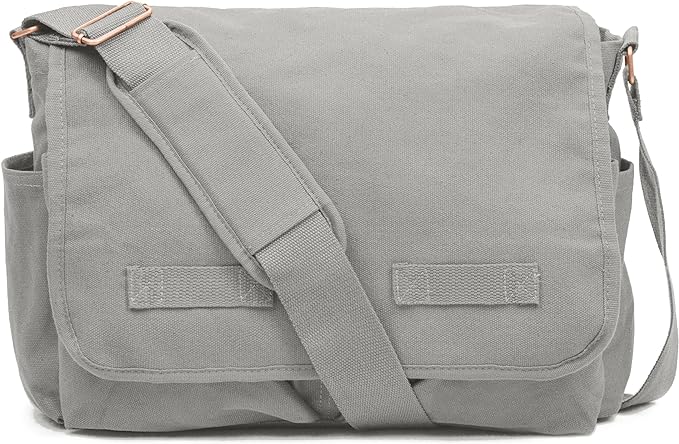 Sweetbriar Classic Vintage Messenger Bag - Original Heavyweight Cotton Canvas Shoulder Bag with Upgraded Features