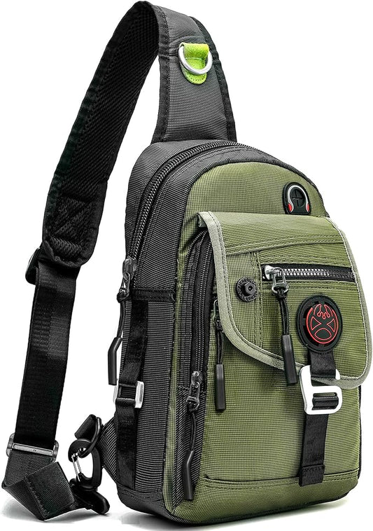 NICGID Sling Bag Chest Shoulder Backpack Crossbody Bags for Tablet Laptop Outdoor Hiking Men Women