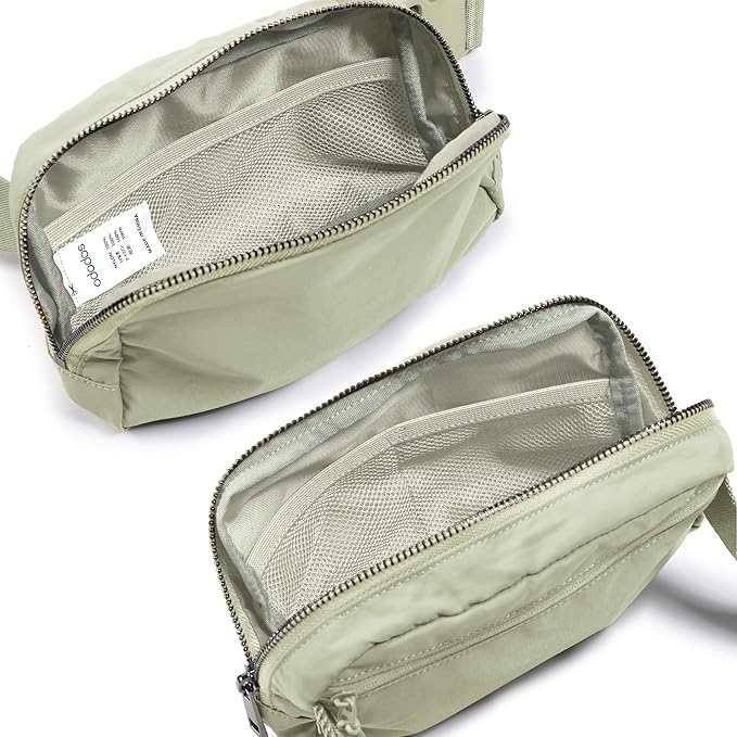 ODODOS Unisex Mini Belt Bag with Adjustable Strap Small Fanny Pack for Workout Running Traveling Hiking, Desert Sage