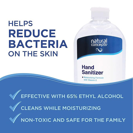 | Hand Sanitizer Gel, 32-oz Bottle, 4-Pack (128oz Bulk Pack), with Vitamin E, 65% Ethyl Alcohol | Made in Canada