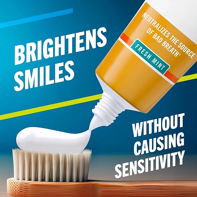 TheraBreath Deep Clean Toothpaste, Kills 99.9% of Germs That Cause Bad Breath, Gingivitis & Plaque (1), Gentle Teeth Whitening with Fluoride for Anticavity Protection, Fresh Mint, 4 Oz, 2-Pack