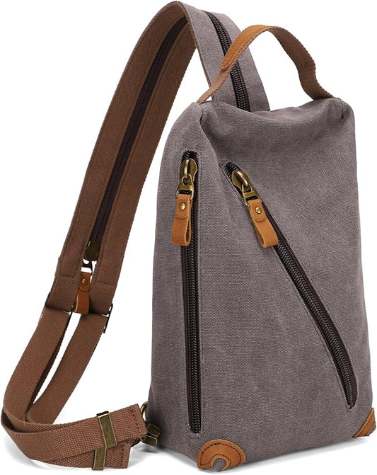 KL928 Canvas Sling Bag crossbody Bags Small Backpack Pack Travel Purse convertible purses for Women Men